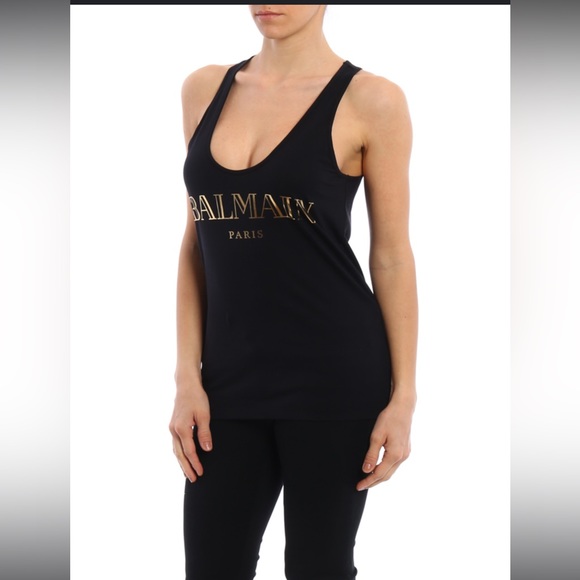 Balmain black muscle tank top athletic t-shirt - Picture 3 of 7